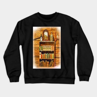 Log Cabin Bookcase Sketched Crewneck Sweatshirt